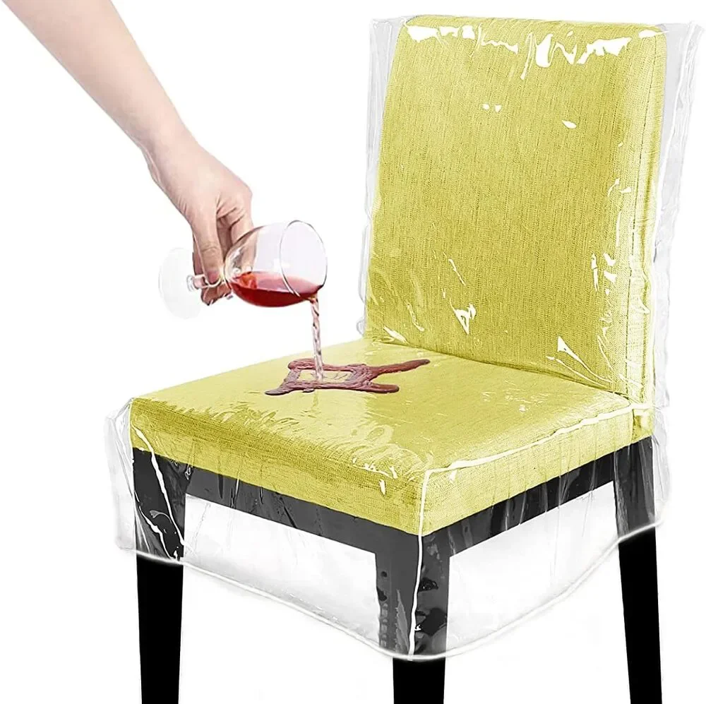 Plastic Chair Covers Dining Room Waterproof Paws & Claws Fit W/21 x D/18 In 2 pk
